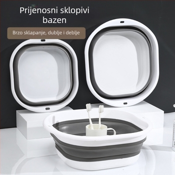 Sklopiva plastična posuda za pranje lica, kvadratnog oblika, lagana i prijenosna, ojačana konstrukcija, težina 114 g
