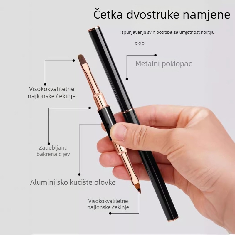 Japanskog stila dvostruka završna olovka za umjetnost noktiju s okruglim vrhom za produženje gelu
