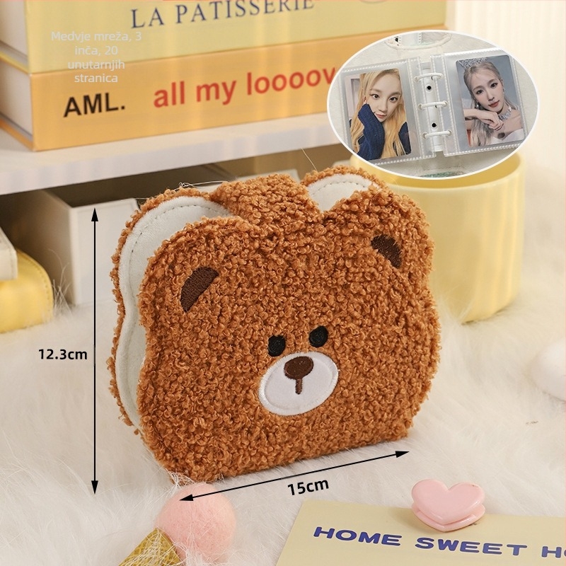 Hewu pliš fotoalbum, stil Korean-ins, s listovima, 20 stranica