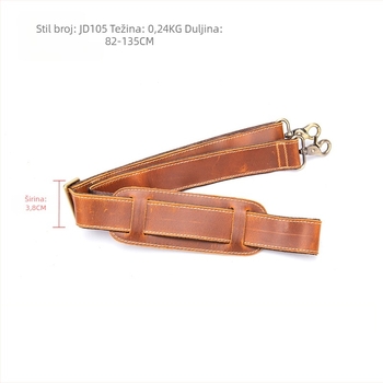 Kožni ramenski pojas za torbu — podesiv, gornji sloj teleće kože, otporan na habanje