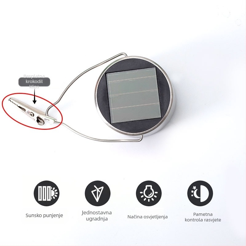 Solarna LED vanjska viseća svjetiljka, šuplja sfera, IP65, LED diode, 1.2V, 6–12h osvjetljenja