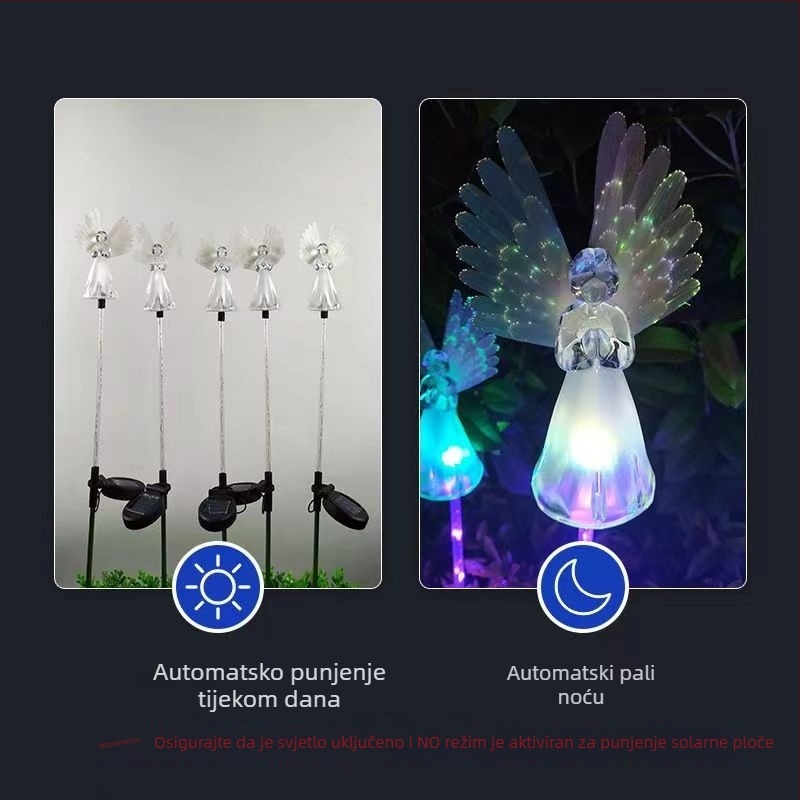 Solarna lampica anđela za vanjski dvorište, IP65, 5W, 6–12 h