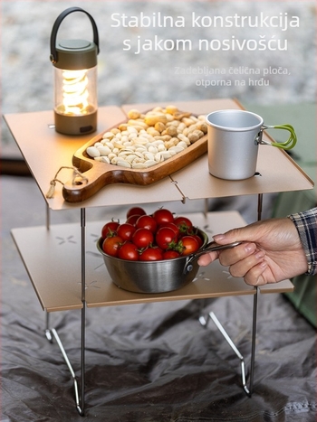 Prijenosni sklopivi stol za kampiranje, ploča od hladno valjanog čelika, sklopiv, za putovanja, obradom po narudžbi