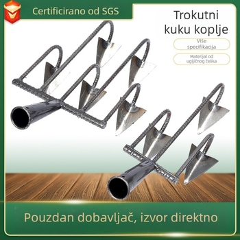 Trokutna motika s pet zuba, mangan čelik, za olabavljanje tla i uklanjanje korova