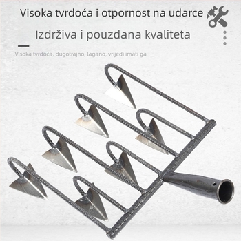 Trokutna motika s pet zuba, mangan čelik, za olabavljanje tla i uklanjanje korova