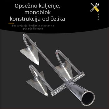 Trokutna motika s pet zuba, mangan čelik, za olabavljanje tla i uklanjanje korova