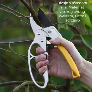 Škare za grane za vrt i cvijeće, za podrezivanje debelih grana voćaka, s zaštitnikom oštrice i ergonomski ručkom