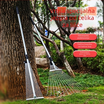 Enjoy vrtna grablja od nehrđajućeg čelika s 15 zubima, teleskopska