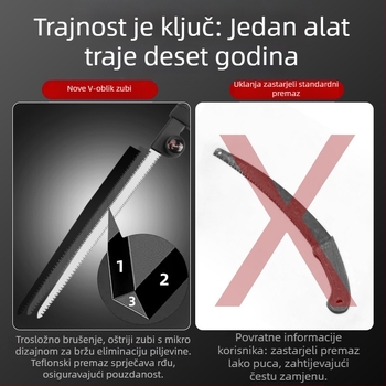 Ručna sklopiva pila za rezanje drveta – trodijelni set za vanjsku upotrebu, SK9 list, Kyushu Garden