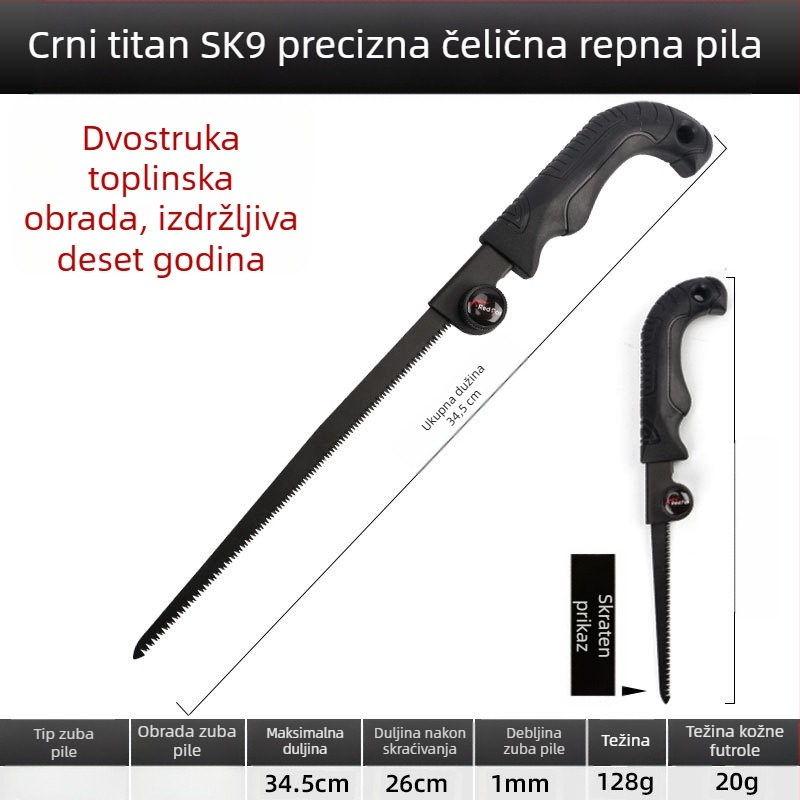 Ručna sklopiva pila za rezanje drveta – trodijelni set za vanjsku upotrebu, SK9 list, Kyushu Garden