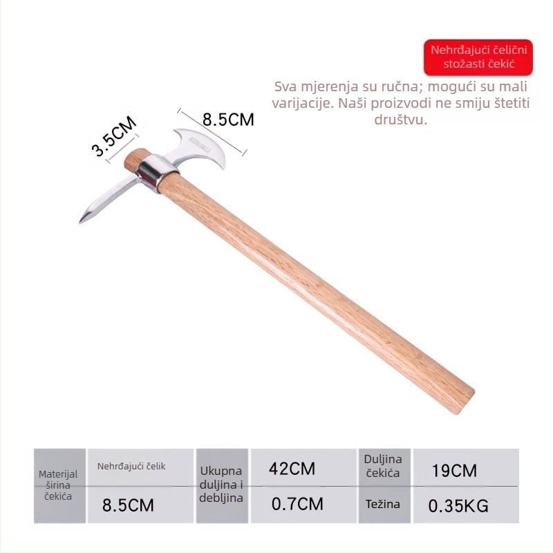 Set alata za preživljavanje od nehrđajućeg čelika: ledena sjekira, ledeni klin, križni klin, planinski alat