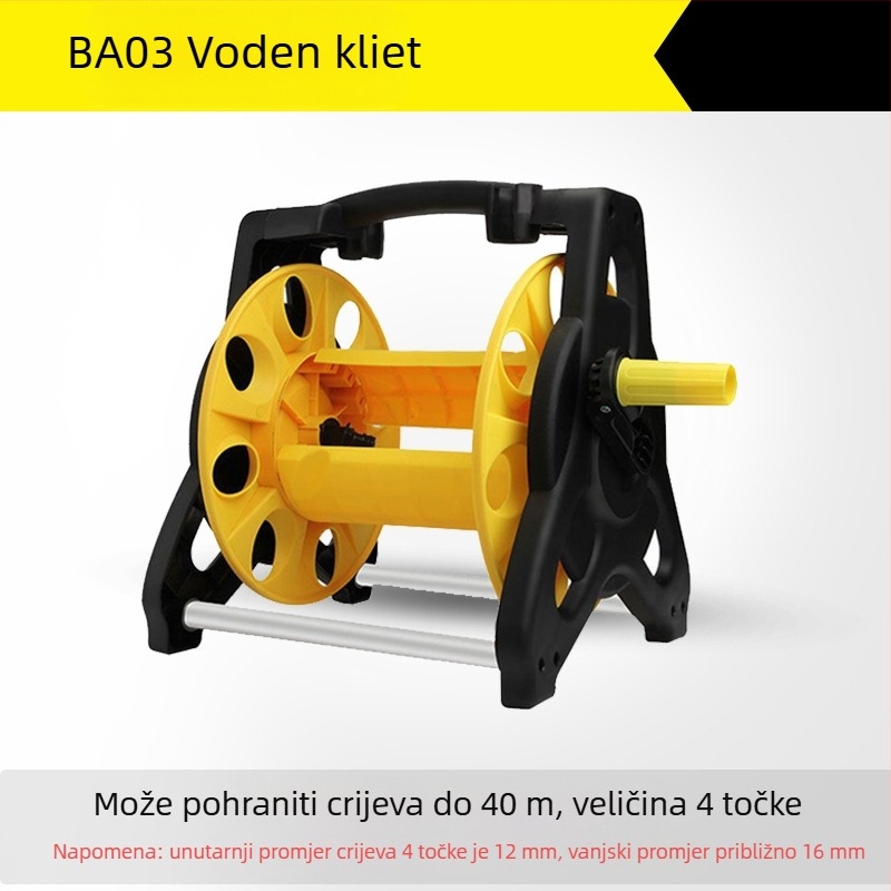 Kućni visokotlačni vodeni pištolj za pranje automobila i zalijevanje vrta, s navijačem crijeva i držačem za cijev (0.5 MPa radni tlak, 30°C radna temperatura, burst 0 MPa)