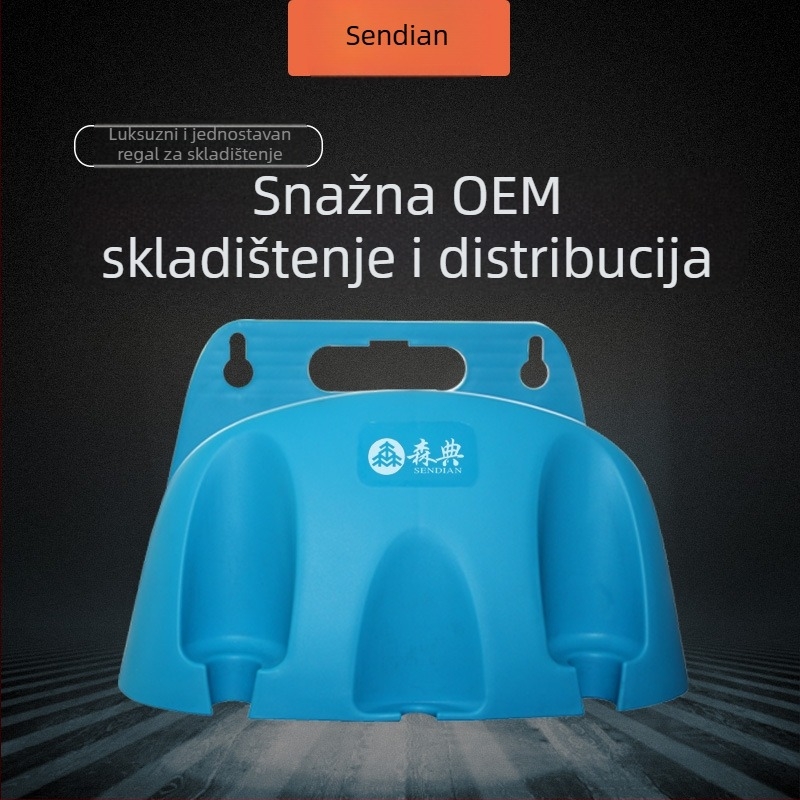 Držač za skladištenje vodovodnih cijevi i držač vodne pištolje za pranje automobila, zidni bez bušenja, podržava do 30 m namotanih cijevi, PP materijal, model Sd-3100 (uključeni pribor za montažu)