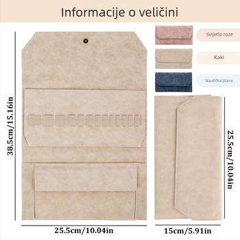 EB109 PU torbica za pohranu pribora za pletenje — torba za igle za pletenje, kružne igle i kukice, moderan minimalistički stil