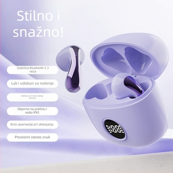 Bežične In-Ear Bluetooth slušalice s digitalnim zaslonom, niska latencija za gaming, trajanje baterije 4–8 sati, Bluetooth 5.3
