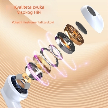 Bežične Bluetooth slušalice u uho, Bluetooth 5.0, IPX4 otporne na vodu, uklanjanje šumova, domet 10 m, autonomija 4–8 sati