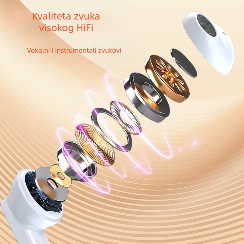 Bežične Bluetooth slušalice u uho, Bluetooth 5.0, IPX4 otporne na vodu, uklanjanje šumova, domet 10 m, autonomija 4–8 sati