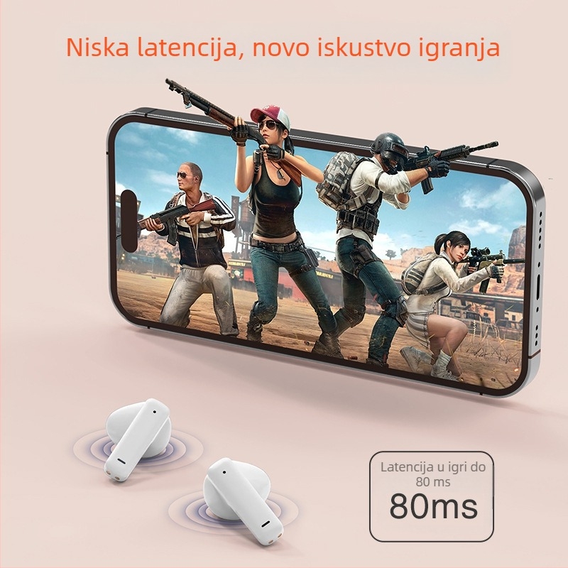Bežične Bluetooth slušalice u uho, Bluetooth 5.0, IPX4 otporne na vodu, uklanjanje šumova, domet 10 m, autonomija 4–8 sati