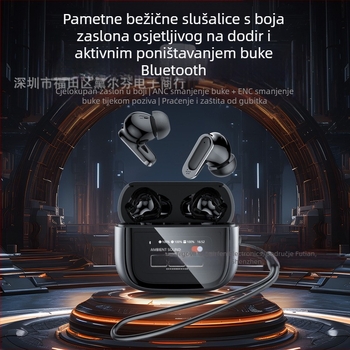 In-ear bežične Bluetooth slušalice s ANC+ENC i dodirnim zaslonom, Bluetooth 5.3, IPX5, domet 10 m, trajanje baterije 4–8 sati, stereo