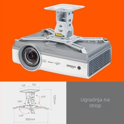 H300 zidni držač projektora, višenamjenski, za ured i dom, aluminijska legura cijev + hladno valjana ploča, 1,1 kg