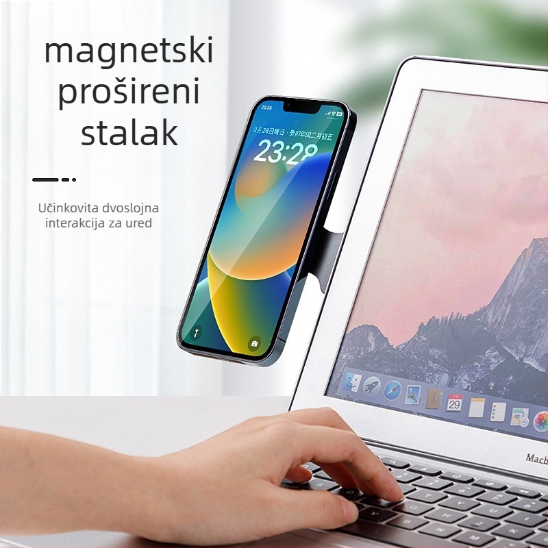 Huarui Sheng MagSafe bežični držač za notebook – univerzalni plastični stalak s bežičnim punjenjem (Mogućnost prilagodbe)