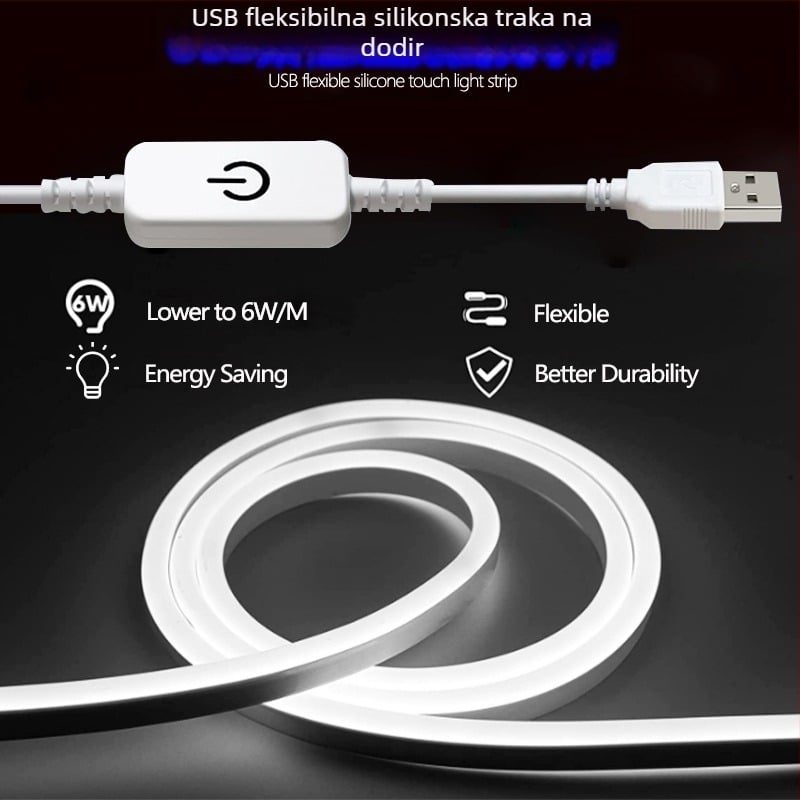 USB dodirna jednofarbna neonska fleksibilna silikonska LED lampa s mogućnošću prilagodbe za livestream i rasvjetu make-upa ispred ogledala