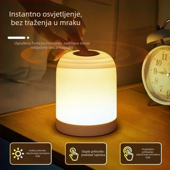 Noćna lampica s ugrađenom baterijom, daljinskim upravljačem, pametnim ambijentalnim osvjetljenjem za zaštitu očiju – pogodno za stolni prostor i krevet, aktivirano dodirom