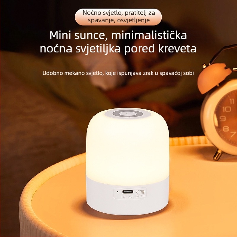 Noćna lampica s ugrađenom baterijom, daljinskim upravljačem, pametnim ambijentalnim osvjetljenjem za zaštitu očiju – pogodno za stolni prostor i krevet, aktivirano dodirom