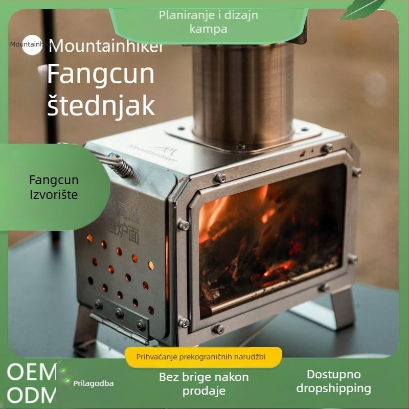 Mountain Guest štednjak za kampiranje - prijenosni štednjak od nehrđajućeg čelika 201, za kuhanje na otvorenom