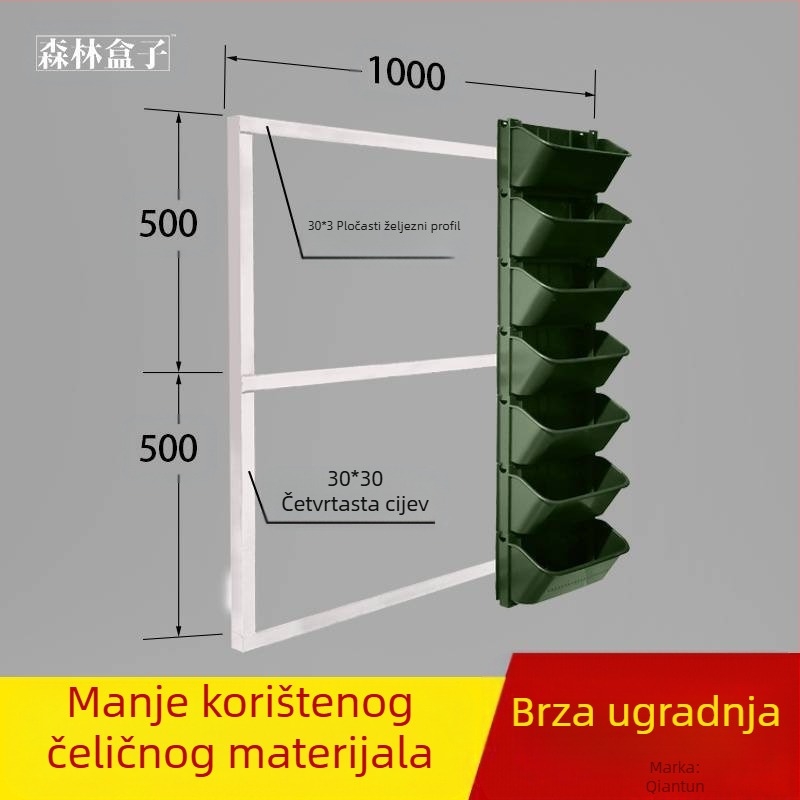 Vertikalna zidna posuda za biljke – plastični lonac