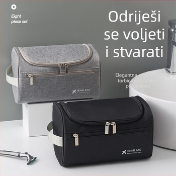 Putna kozmetička torbica za putovanja, velika kapaciteta, sklopiva, s kukom, višenamjenska (materijal: 300D kation tkanina)