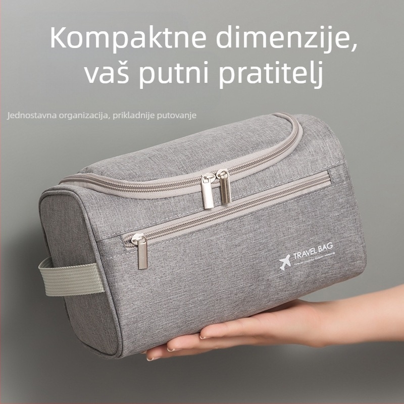 Putna kozmetička torbica za putovanja, velika kapaciteta, sklopiva, s kukom, višenamjenska (materijal: 300D kation tkanina)