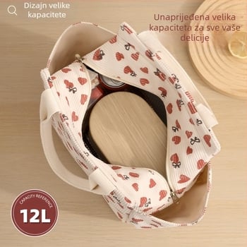 Bei Lian kordurova četvrtasta izolirana torba za ručak, kapacitet 6,5 L, prijenosna i sklopiva