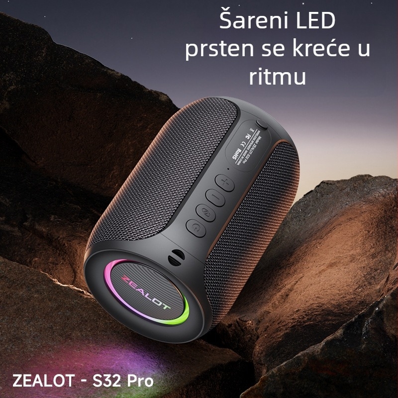 Prijenosni Bluetooth zvučnik s subwooferom za vanjsku upotrebu - 16W, frekvencijski raspon 100 Hz-20 kHz, SNR ≥75 dB, IPx3, ugrađena baterija 2000-4000 mAh