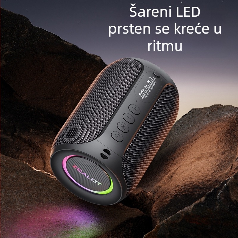 Prijenosni Bluetooth zvučnik s subwooferom za vanjsku upotrebu - 16W, frekvencijski raspon 100 Hz-20 kHz, SNR ≥75 dB, IPx3, ugrađena baterija 2000-4000 mAh