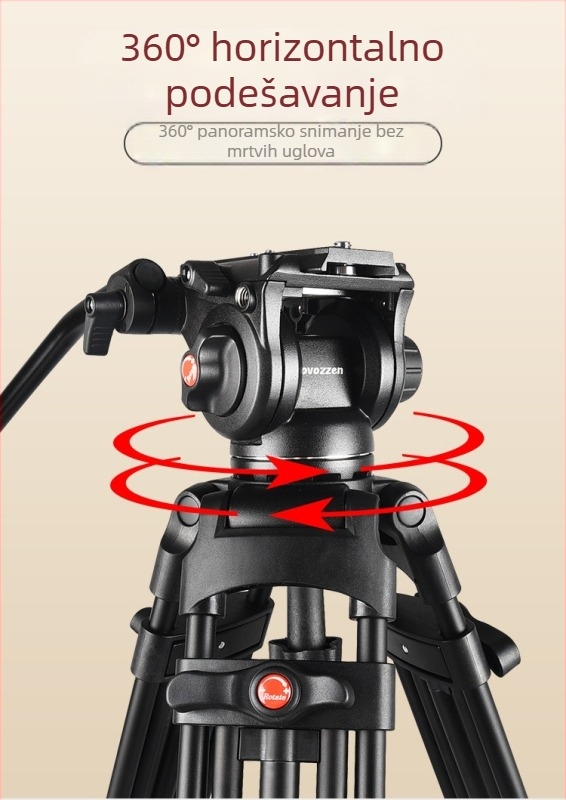 Lovozzen LDV-E01 Svadbeni fotografijski stativ s hidraulijskim PTZ-om, aluminijska legura, 3 sekcije, nosivost 10 kg, visina 180 cm, uključuje ploču brzog otpuštanja