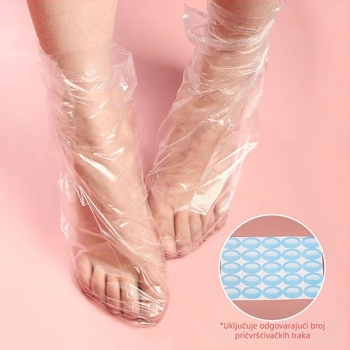 Jednokratne plastične navlake za stopala, protuklizne, debljina 0,08 mm, uz uzorak, 90 g, 100 komada u pakiranju