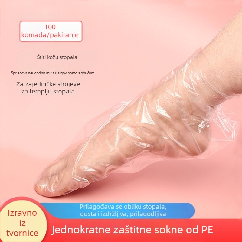 Jednokratne plastične navlake za stopala, protuklizne, debljina 0,08 mm, uz uzorak, 90 g, 100 komada u pakiranju