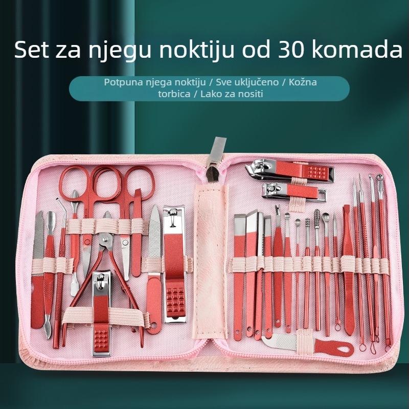 Set za njegu noktiju – 30 komada – nehrđajući čelik – skup alata za manikuru