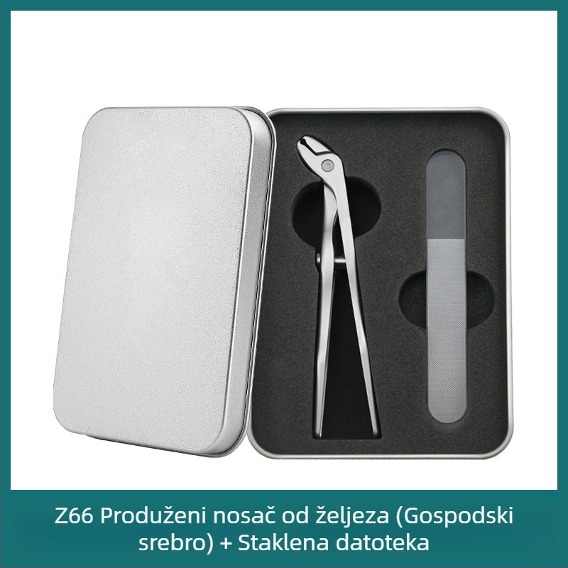 Prijenosni set za nokte od nehrđajućeg čelika s ravnim otvorom, pedikerske kliješta, veliki otvor, zaštita od prskanja