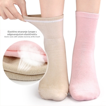 Pamuk-gel čarape za cijelo stopalo, jednofarbene, srednje duljine, pletene jednim pređom, 120N, za sve sezone