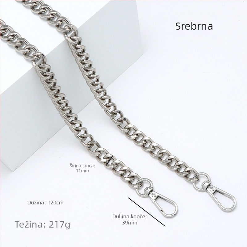 Metalni kaiš za rame s dvostrukim lancem – izdržljiva zamjena lanca za torbu