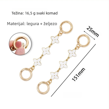 Kaišu torba dodatak s završnim premazom kapljicama ulja, motiv četiri lista, metal, Xinhe