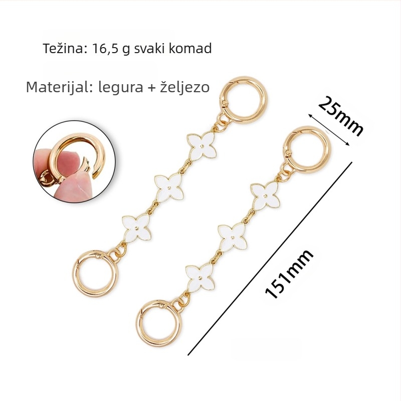 Kaišu torba dodatak s završnim premazom kapljicama ulja, motiv četiri lista, metal, Xinhe