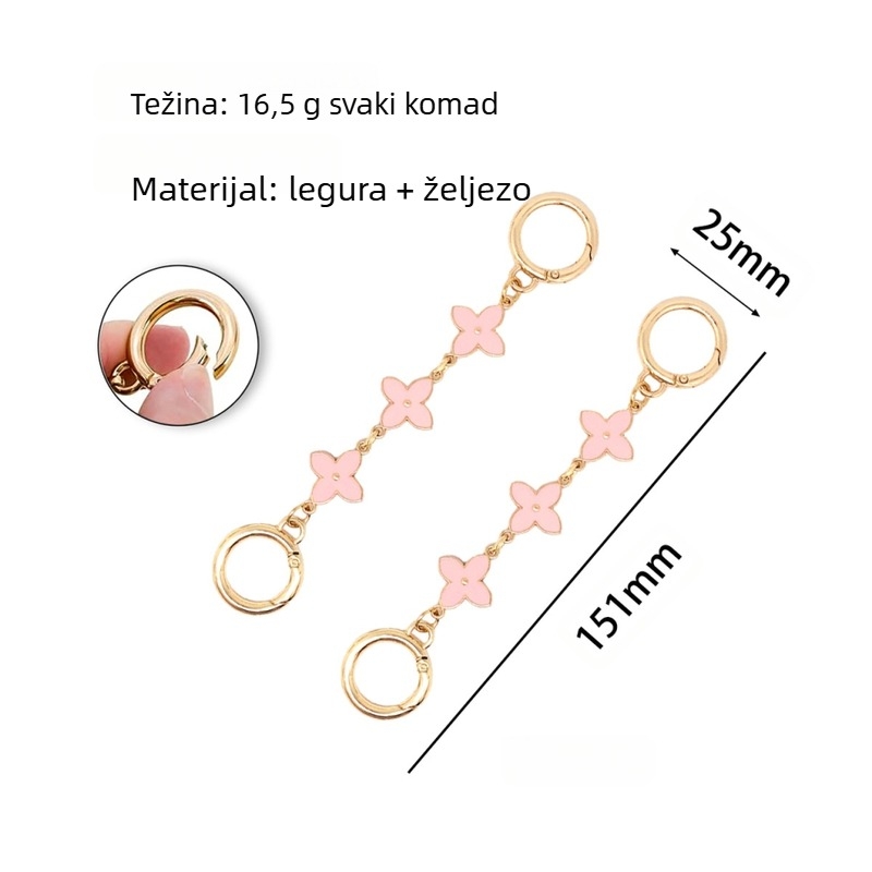 Kaišu torba dodatak s završnim premazom kapljicama ulja, motiv četiri lista, metal, Xinhe
