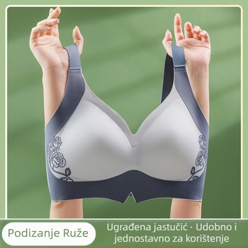 Grudnjak s podizanjem i oblikovanjem, protiv opuštanja, 3/4 šalica, tanki oblikovani kalup, najlonska tkanina, čvrste dvostruke naramenice