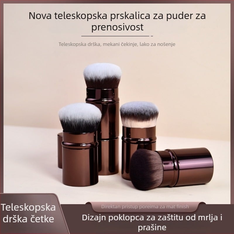 Phantom izvlačna četkica za puder – sintetičko vlakno, metalna drška, torbica, jednokratno pakiranje