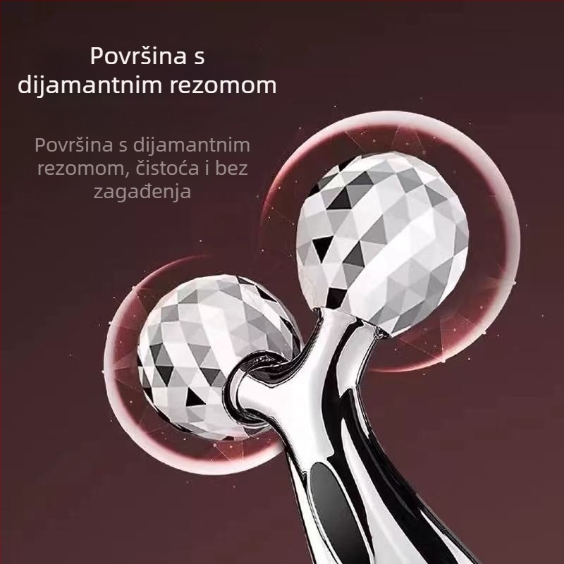 V-lice masažer s 3D valjkom i žičanim ručnim upravljanjem