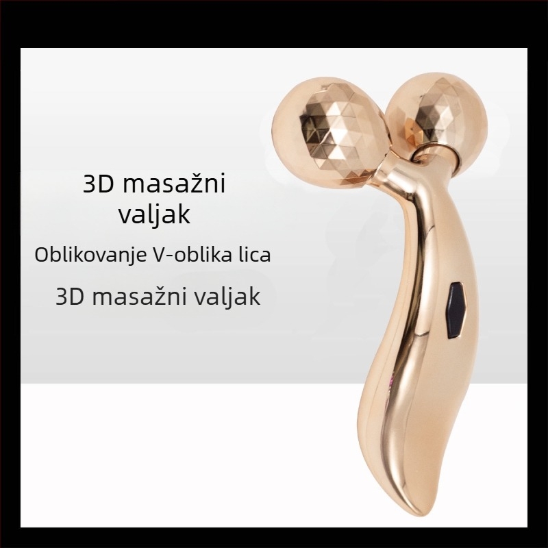 V-lice masažer s 3D valjkom i žičanim ručnim upravljanjem