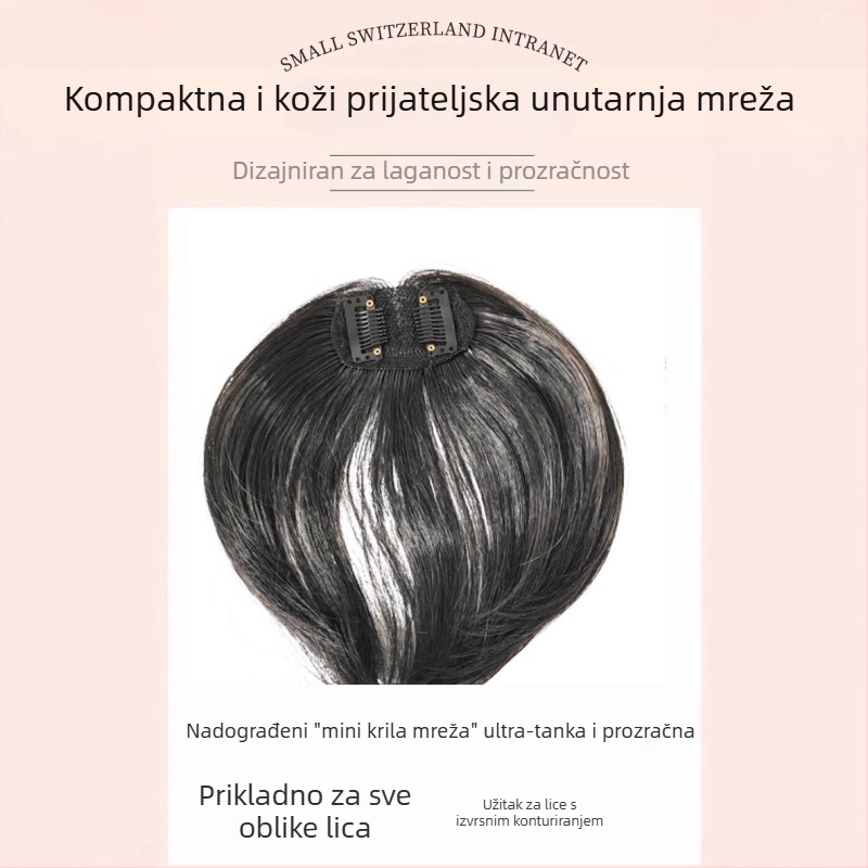 Perika za žene sa srednjim razdjelom, ručno pletena, termički otporno vlakno, fleksibilna, realističan izgled kose